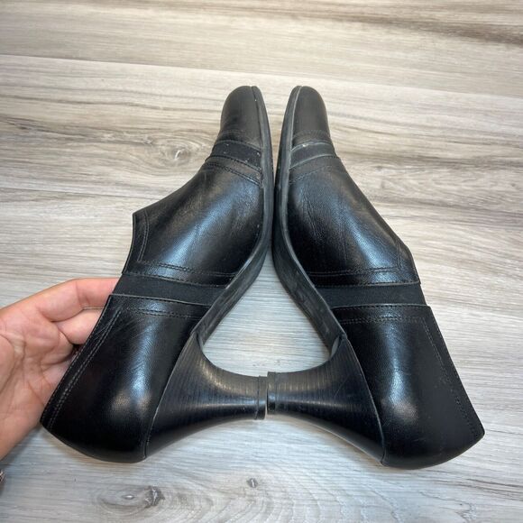 Beautifeel Shoes Womens 41 Lexie Pump Slip On Loafers Block Heels Black Leather - Picture 3 of 11